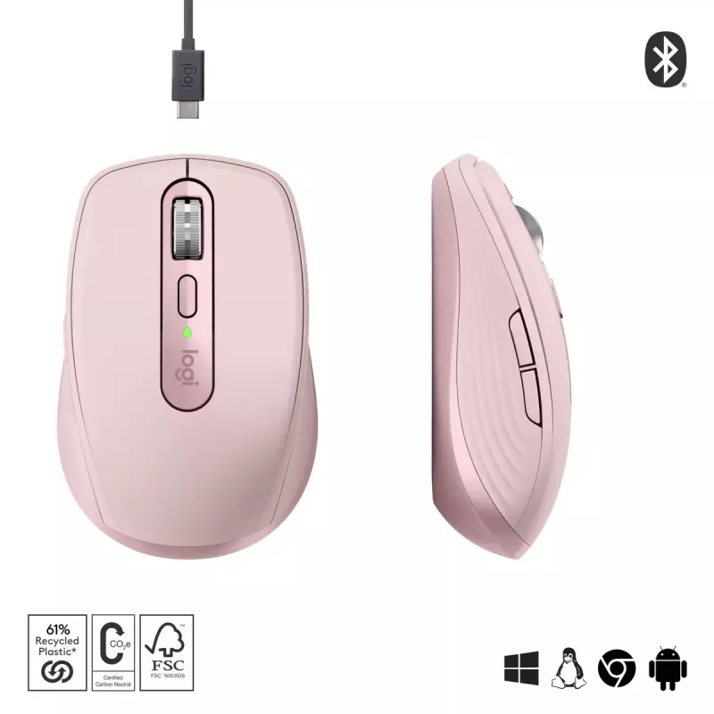 Logitech MX 3S -hiiri Pink USB Optinen