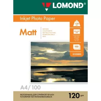 Lomond 0102003 mustesuihkuvalokuvapaperi matta 120 g/m² A4 100 arkkia