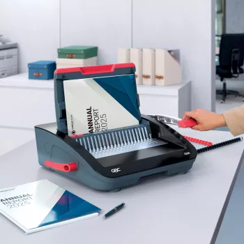 GBC CombBind® CB20 manuaalinen sidontakone, muovisidonta, manuaalinen, 240 arkkia, musta, punainen