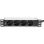 Techly I-CASE M10-4D virtajakoyksikkö (PDU) 4 AC-lähtöä 1U musta, hopea