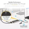 StarTech.com USB-C - Dual-HDMI-sovitin – USB-C tai A - 2x HDMI – 4K 60Hz – 100W Power Delivery -läpivienti – 30 cm (1ft) integroitu kaapeli – USB-HDMI-moninäyttömuunnin kannettavalle – TAA