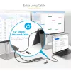 StarTech.com USB-C - Dual-HDMI-sovitin – USB-C tai A - 2x HDMI – 4K 60Hz – 100W Power Delivery -läpivienti – 30 cm (1ft) integroitu kaapeli – USB-HDMI-moninäyttömuunnin kannettavalle – TAA