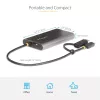 StarTech.com USB-C - Dual-HDMI-sovitin – USB-C tai A - 2x HDMI – 4K 60Hz – 100W Power Delivery -läpivienti – 30 cm (1ft) integroitu kaapeli – USB-HDMI-moninäyttömuunnin kannettavalle – TAA