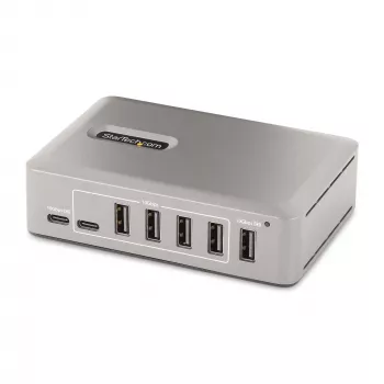 StarTech.com 10-porttinen USB-C-keskitin - 8x USB-A/2x USB-C - itsetehosteinen 65W virtalähteellä - USB 3.1 10Gbps - pöytä-/kannettavan USB-keskitin USB-IF-sertifioidulla 3ft lukittavalla kaapelilla, USB C -keskitin