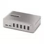 StarTech.com 10-porttinen USB-C-keskitin - 8x USB-A/2x USB-C - itsetehosteinen 65W virtalähteellä - USB 3.1 10Gbps - pöytä-/kannettavan USB-keskitin USB-IF-sertifioidulla 3ft lukittavalla kaapelilla, USB C -keskitin