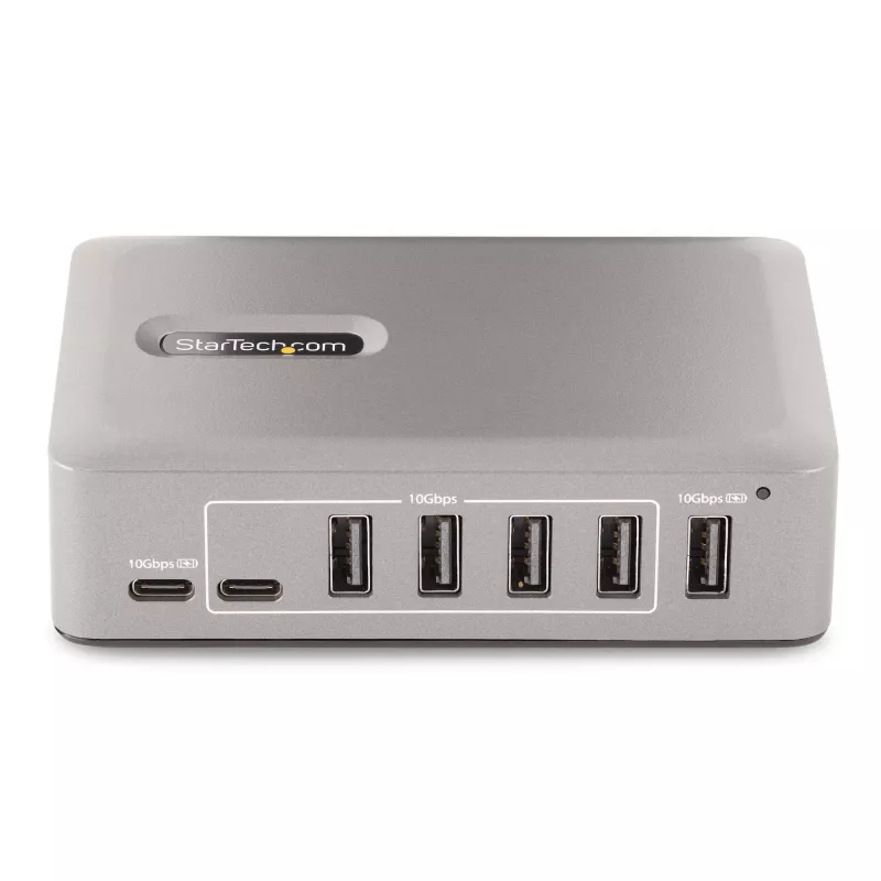 StarTech.com 10-porttinen USB-C-keskitin - 8x USB-A/2x USB-C - itsetehosteinen 65W virtalähteellä - USB 3.1 10Gbps - pöytä-/kannettavan USB-keskitin USB-IF-sertifioidulla 3ft lukittavalla kaapelilla, USB C -keskitin