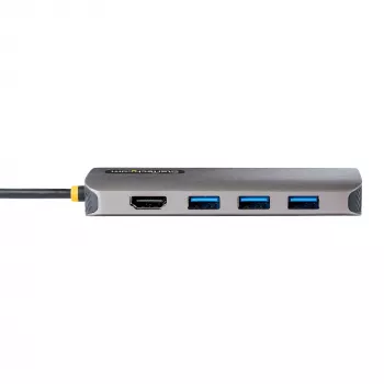 StarTech.com USB-C-moniporttisovitin – 4K 60Hz HDMI-video, 3-porttinen 5Gbit/s USB-A-keskitin, 100W USB Power Delivery -läpivienti/GbE/SD/MicroSD, 30cm kaapeli, kannettava kannettavan telakointiasema