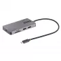 StarTech.com USB-C-moniporttisovitin, Dual-HDMI-video, 4K 60Hz, 2x 5 Gbit/s USB-A-keskitin, 100 W Power Delivery -läpivienti/GbE/SD/MicroSD, 30 cm kaapeli, matkatelakka, kannettavan telakointiasema