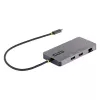 StarTech.com USB-C-moniporttisovitin, Dual-HDMI-video, 4K 60Hz, 2x 5 Gbit/s USB-A-keskitin, 100 W Power Delivery -läpivienti/GbE/SD/MicroSD, 30 cm kaapeli, matkatelakka, kannettavan telakointiasema