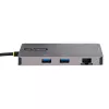 StarTech.com USB-C-moniporttisovitin, Dual-HDMI-video, 4K 60Hz, 2x 5 Gbit/s USB-A-keskitin, 100 W Power Delivery -läpivienti/GbE/SD/MicroSD, 30 cm kaapeli, matkatelakka, kannettavan telakointiasema