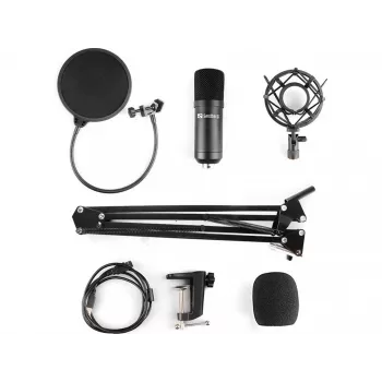 Sandberg Streamer USB -mikrofonisarja, studiomikrofoni, -27 dB, 30 - 16000 Hz, 24 bit, 96 kHz, yksisuuntainen