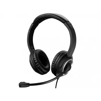 Sandberg MiniJack Chat -headset, johdollinen, puhelut/musiikki, 20 - 20000 Hz, 180 g, headset, musta