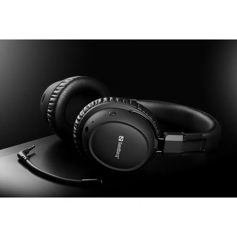 Sandberg langaton headset ANC FlexMic, langaton, pelaaminen, 20 - 20000 Hz, 211 g, headset, musta