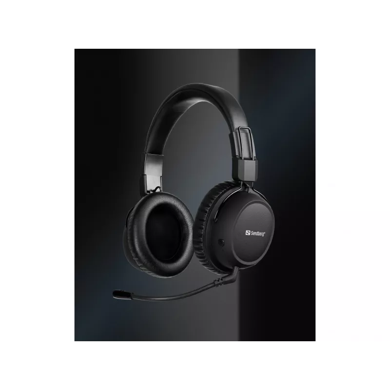 Sandberg langaton headset ANC FlexMic, langaton, pelaaminen, 20 - 20000 Hz, 211 g, headset, musta