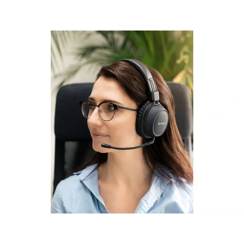 Sandberg langaton headset ANC FlexMic, langaton, pelaaminen, 20 - 20000 Hz, 211 g, headset, musta