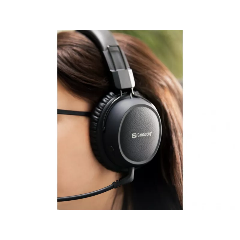 Sandberg langaton headset ANC FlexMic, langaton, pelaaminen, 20 - 20000 Hz, 211 g, headset, musta