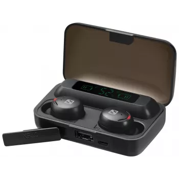 Sandberg Wireless Earbuds + Powerbank, True Wireless Stereo (TWS), 20 - 20000 Hz, puhelut/musiikki, headset, musta