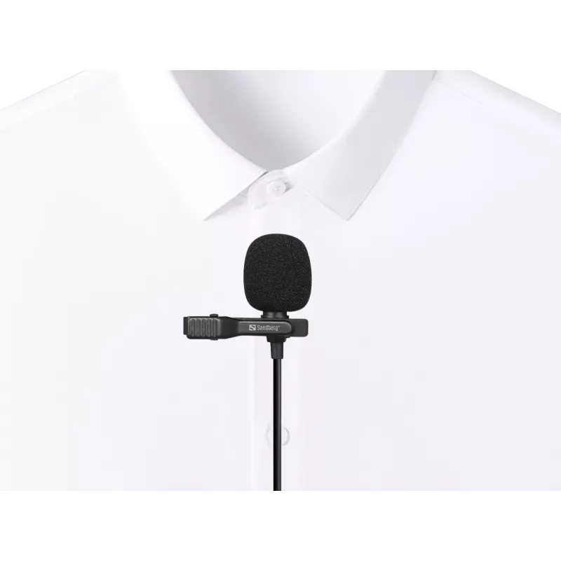 Sandberg Streamer USB -klipsimikrofoni, lavalier-/kiinnitettävä mikrofoni, -38 dB, 50 - 18000 Hz, 16 bit, 48 kHz, 84 dB
