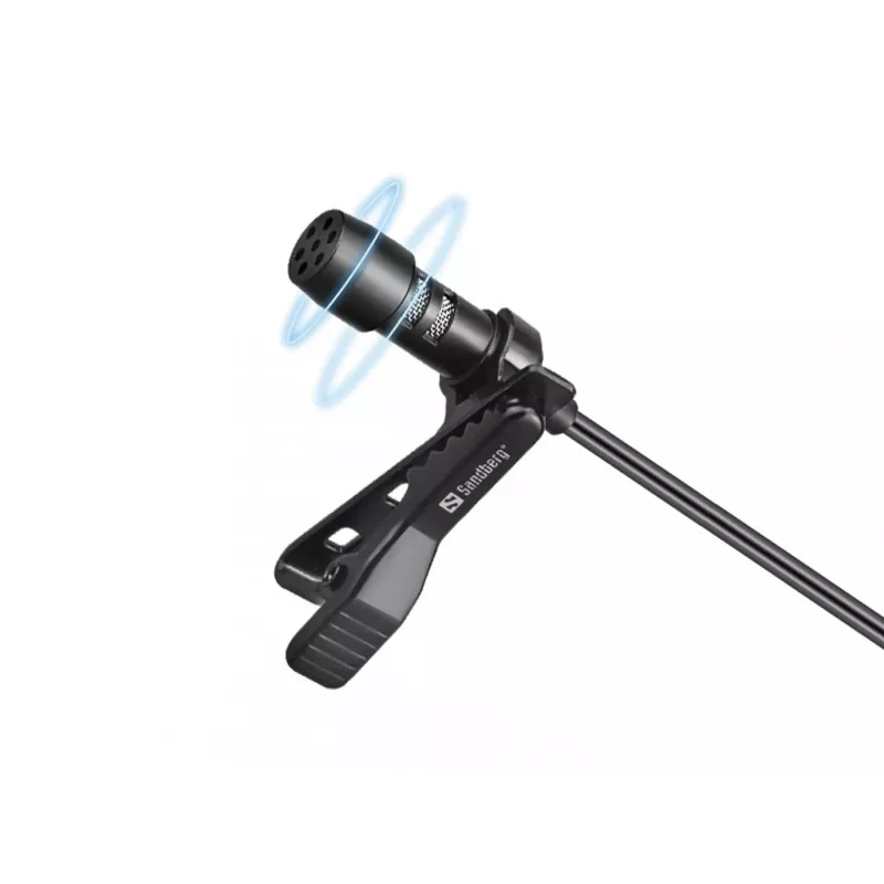 Sandberg Streamer USB -klipsimikrofoni, lavalier-/kiinnitettävä mikrofoni, -38 dB, 50 - 18000 Hz, 16 bit, 48 kHz, 84 dB