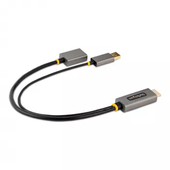 StarTech.com 30cm HDMI - DisplayPort -adapterikaapeli, aktiivinen 4K 60Hz HDMI 2.0 - DP 1.2 -muunnin, HDR, USB-väylävirta, HDMI-lähde DisplayPort-näyttöön kannettaville/pöytäkoneille