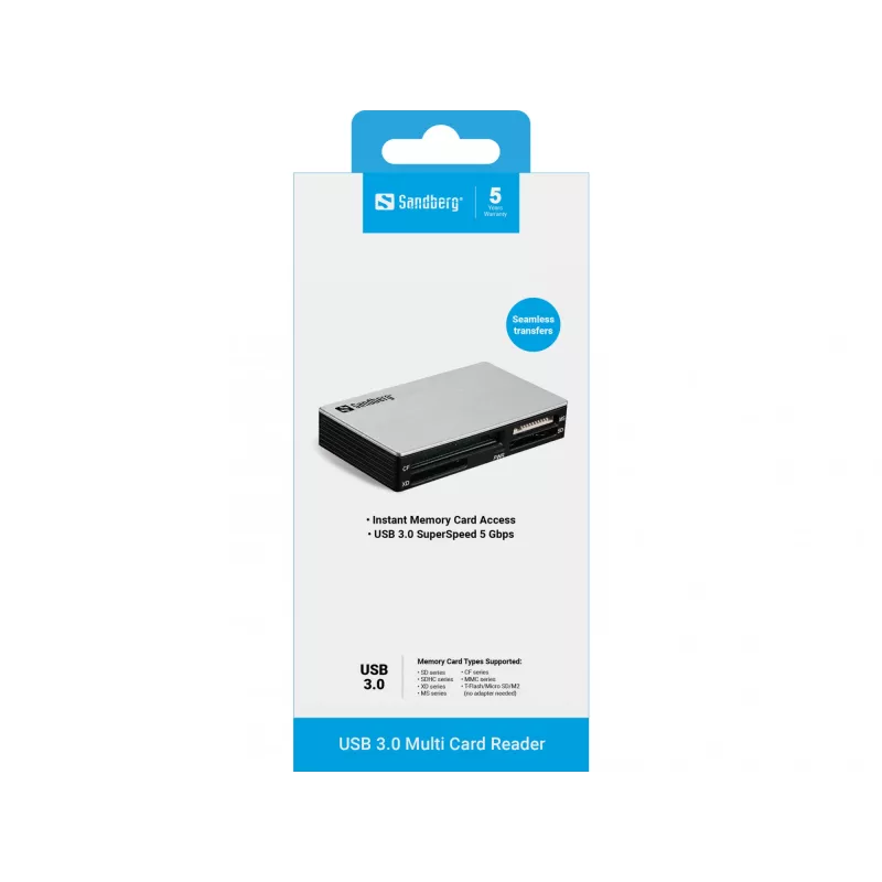 Sandberg USB 3.0 -monikortinlukija