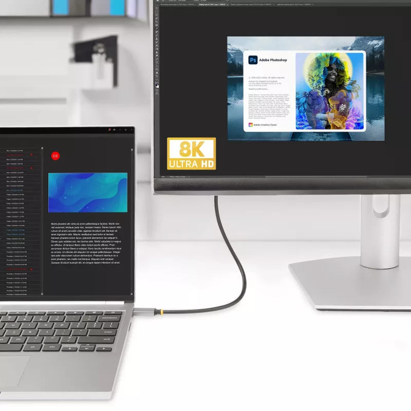 StarTech.com 6ft (2m) USB-C - HDMI -adapterikaapeli, 8K 60Hz, 4K 144Hz, HDR10, USB Type-C - HDMI 2.1 -videomuunninkaapeli, USB-C DP Alt Mode/USB4/Thunderbolt 3/4 -yhteensopiva – USB-C-kannettava HDMI-näyttöön