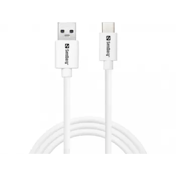Sandberg USB-C 3.1 USB-A 3.0 1M, 1 m, USB A, USB C, USB 3.2 Gen 1 (3.1 Gen 1), uros/uros, valkoinen