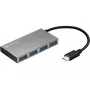 Sandberg 136-20 USB-C – 4x USB 3.0 taskukeskitin, alumiini, harmaa