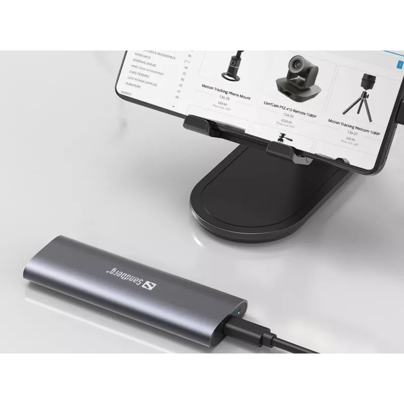 Sandberg USB 3.2 -kotelo M.2 + NVMe SSD:lle