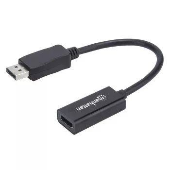 Manhattan DisplayPort 1.1 – HDMI -adapterikaapeli, 1080p@60Hz, uros naaras, musta, kaapeli 15 cm, DP lukituksella, ei kaksisuuntainen, kolmen vuoden takuu, vastaa DP2HDMI