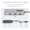 StarTech.com USB-C-moniporttiadapteri kiinnitetyllä USB-C–USB-A-adapterilla, Dual HDMI (4K30Hz/1080p60Hz), 3x USB-A 5Gbps, Mini Travel Dock, kannettavan telakka, 1,3ft/40cm kaapeli