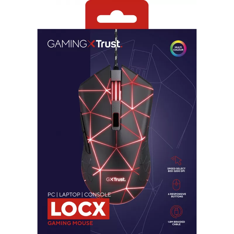 Trust GXT 133 Locx -pelihiiri oikeakätinen USB Type-A optinen 4000 DPI