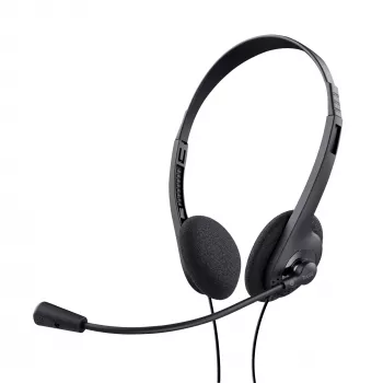 Trust 24659 -kuulokkeet/kuulokemikrofoni, johdollinen, pääpanta, puhelut/musiikki, musta
