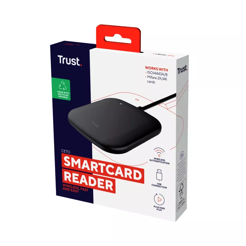 Trust Ceto -älykortinlukija sisätiloihin, USB, USB 2.0, musta