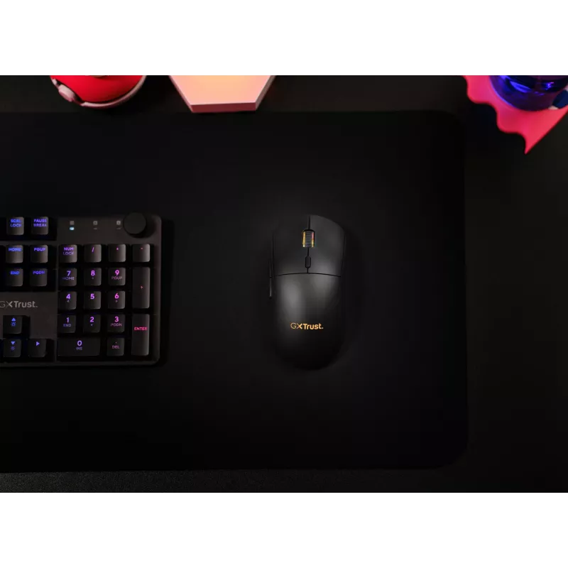 Trust GXT 927 Redex+ -hiiri, pelaaminen, oikeakätinen, RF langaton + USB Type-A, laser, 25600 DPI