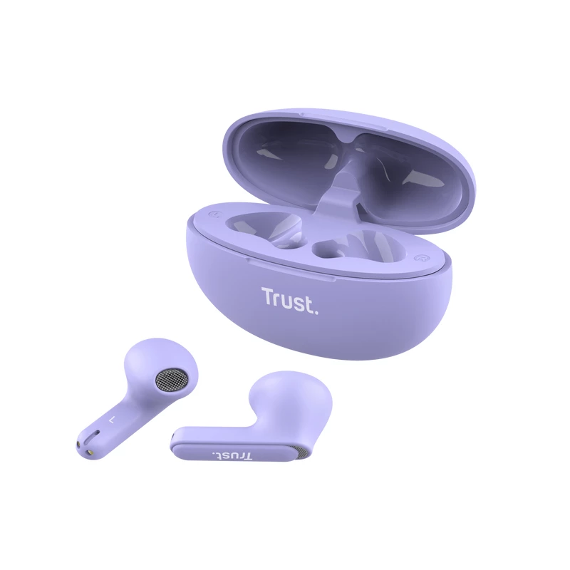 Trust Yavi -kuulokemikrofoni, True Wireless Stereo (TWS), in-ear, puhelut/musiikki, USB Type-C, Bluetooth, violetti