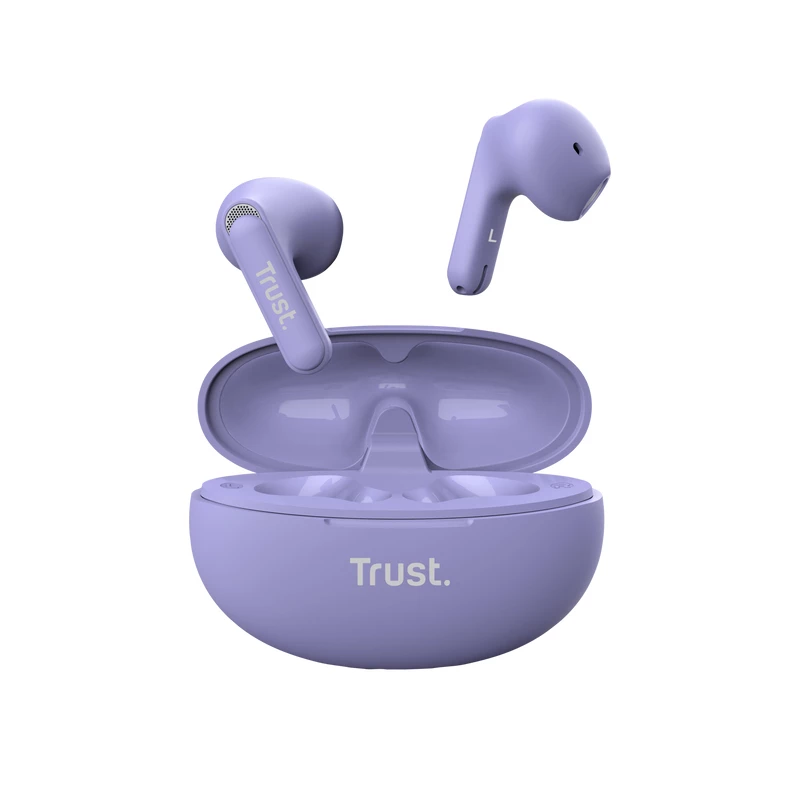 Trust Yavi -kuulokemikrofoni, True Wireless Stereo (TWS), in-ear, puhelut/musiikki, USB Type-C, Bluetooth, violetti