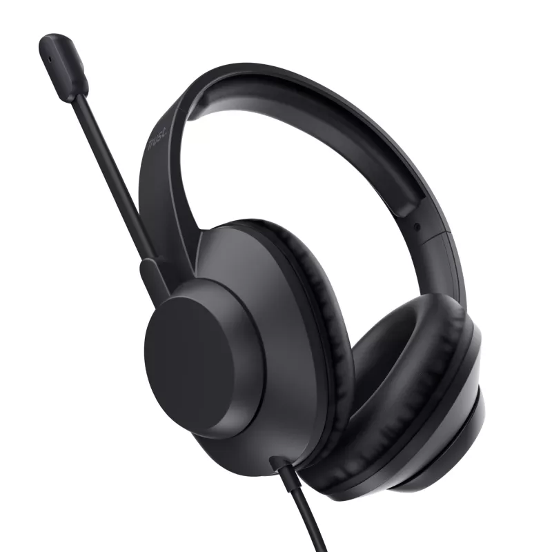 Trust Ayda Max USB -kuulokemikrofoni, johdollinen, pääpanta, toimisto/call center, USB Type-C / USB Type-A, musta