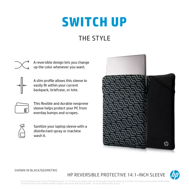 HP Reversible Protective 14,1 tuuman Mauve kannettavan tietokoneen suojahiha, suojahiha, 160 g