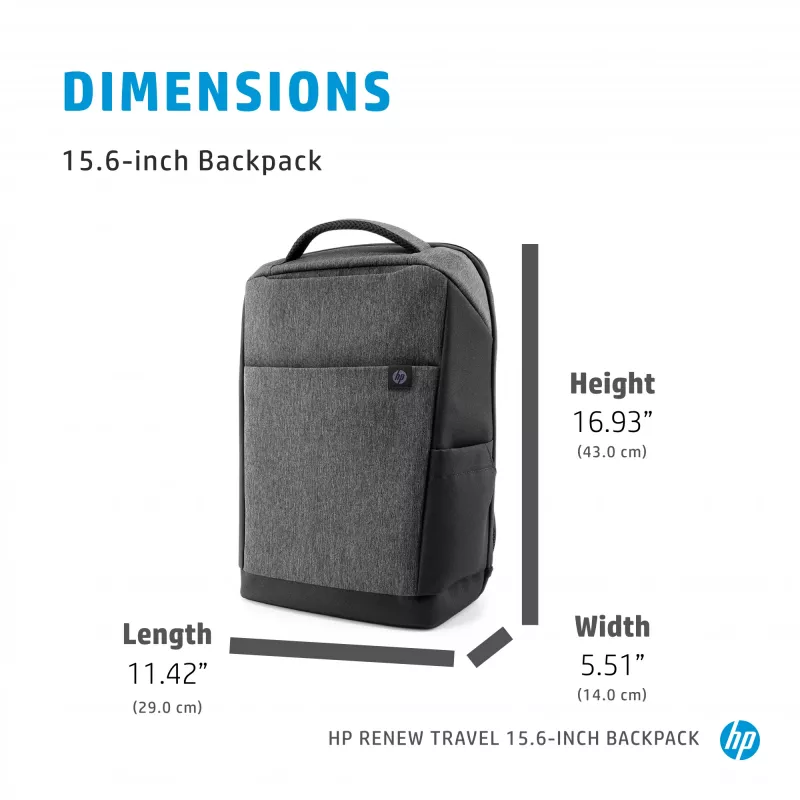 HP Renew Travel 15,6 tuuman reppu, reppu, 650 g