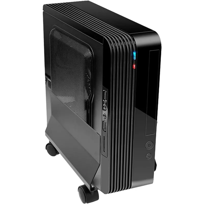 Techly ICA-CS 34 CPU-/tietokoneteline pyörillä, säädettävä, metallia, musta