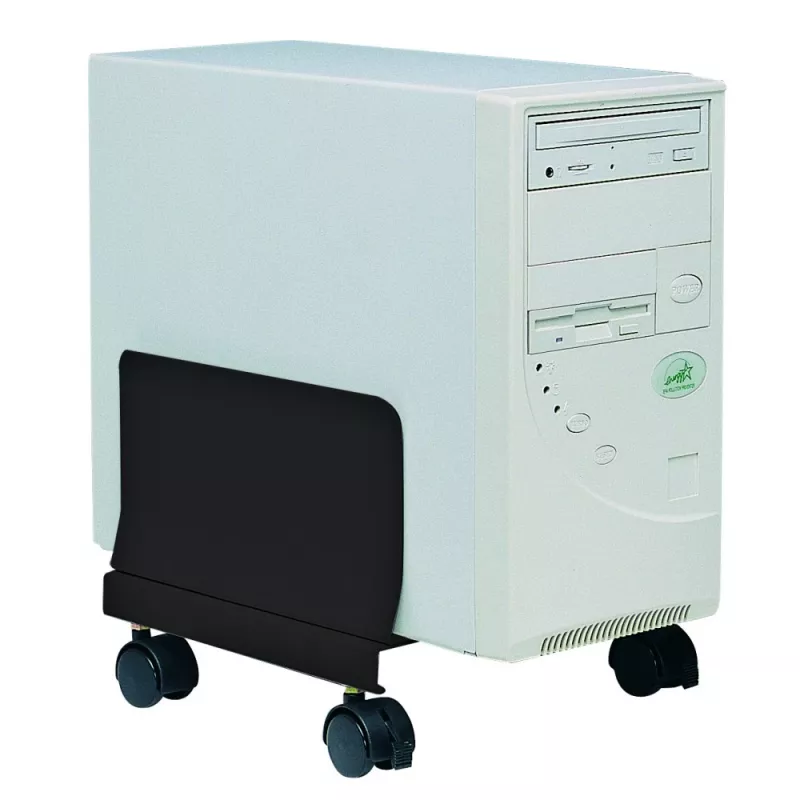 Techly ICA-CS 34 CPU-/tietokoneteline pyörillä, säädettävä, metallia, musta