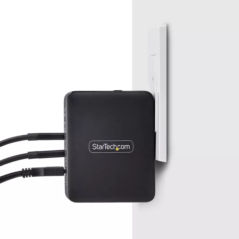 StarTech.com 140W USB-C seinälaturi, 3x USB-C/1x USB-A, PD 3.1 kansainvälinen GaN-virtalähde MacBook/Dell XPS/Inspiron
