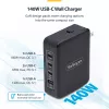 StarTech.com 140W USB-C seinälaturi, 3x USB-C/1x USB-A, PD 3.1 kansainvälinen GaN-virtalähde MacBook/Dell XPS/Inspiron