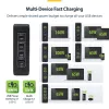StarTech.com 140W USB-C seinälaturi, 3x USB-C/1x USB-A, PD 3.1 kansainvälinen GaN-virtalähde MacBook/Dell XPS/Inspiron