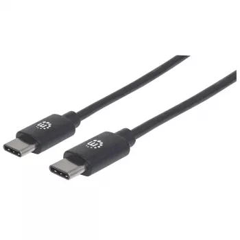 Manhattan USB-C-USB-C-kaapeli, 3 m, pistoke-pistoke, musta, 480 Mbit/s (USB 2.0), Hi-Speed USB, elinikäinen takuu, vastaa USB2CC3M