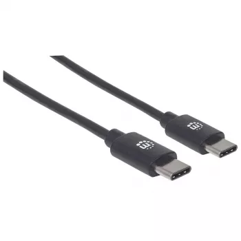 Manhattan USB-C-USB-C-kaapeli, 3 m, pistoke-pistoke, musta, 480 Mbit/s (USB 2.0), Hi-Speed USB, elinikäinen takuu, vastaa USB2CC3M