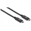 USB-C-kaapeli Manhattan USB31C5C1M 1m pistoke-pistoke musta