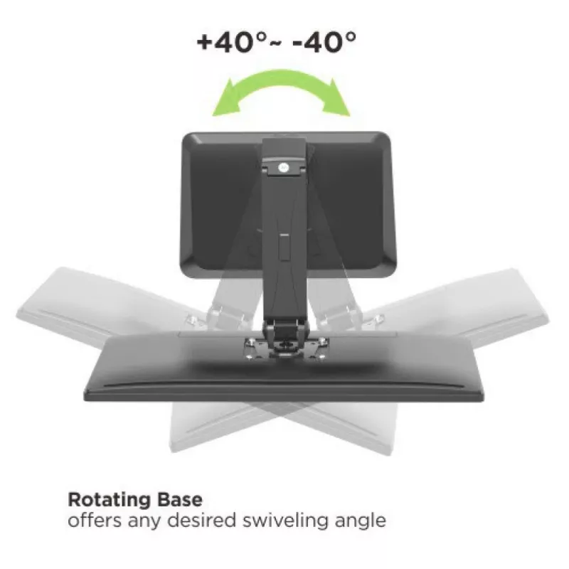 Techly ICA-LCD 35TS kosketusnäyttöjen pöytäjalusta, 17–32 tuumaa, enintään 10 kg, VESA 75x75/100x100, kaasujousi, musta