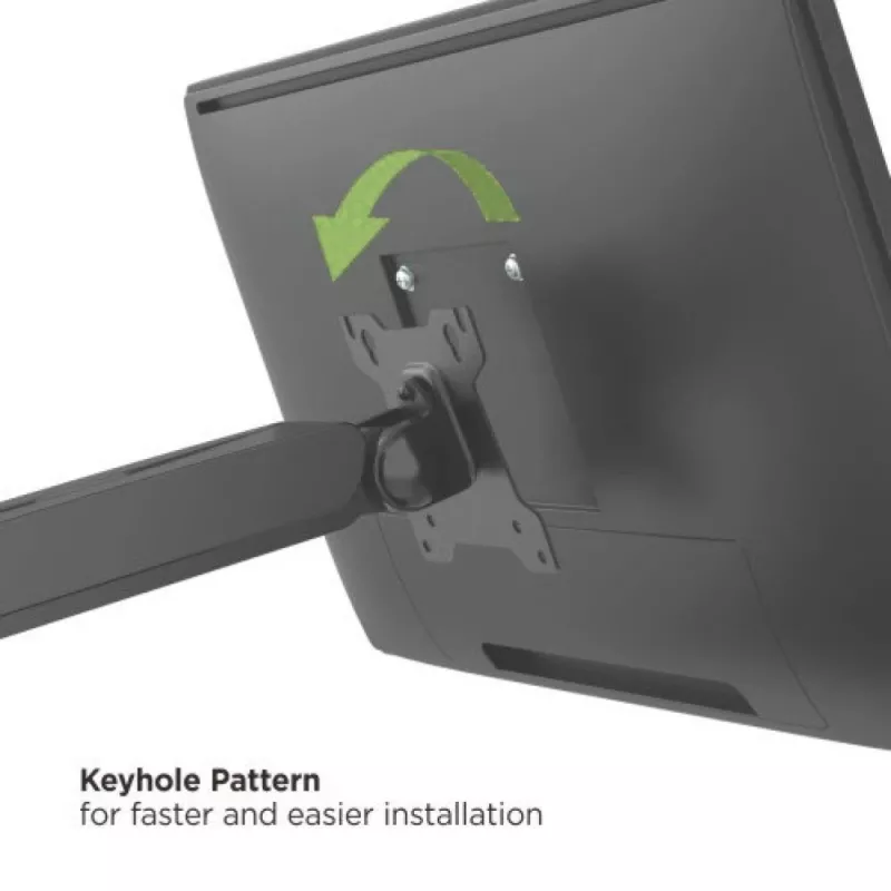Techly ICA-LCD 35TS kosketusnäyttöjen pöytäjalusta, 17–32 tuumaa, enintään 10 kg, VESA 75x75/100x100, kaasujousi, musta